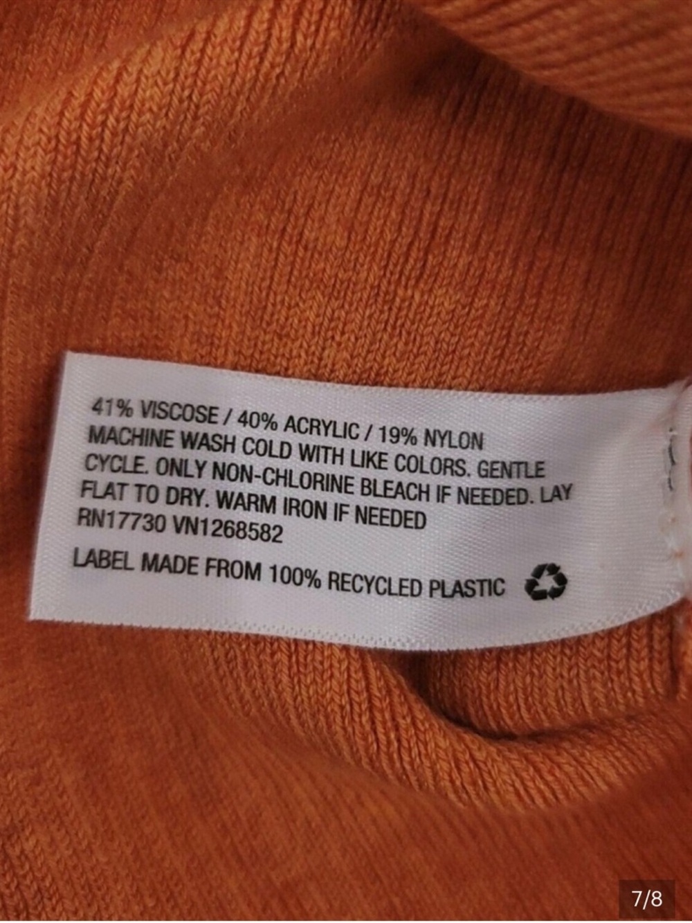 A New Day Women's Burnt Orange Ribbed Short Sleeve Knit Top - Size XXL - Picture 5 of 5